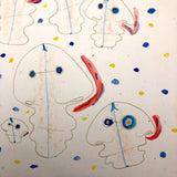 James Bone "Sea Creatures" Pencil and Watercolor 2010 Drawing