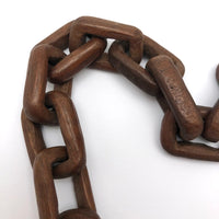 Beautiful Old Dark Wood Continuous Carved Whimsy Chain