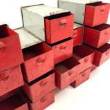 Fabulous Interlocking 18 Drawer Mid Century Industrial Cabinet, Presumed Dorman