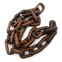 Beautiful Old Dark Wood Continuous Carved Whimsy Chain