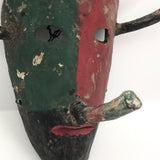 Early 20th Century Mexican Dance Mask with Long Nose and Horns