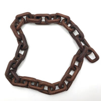 Beautiful Old Dark Wood Continuous Carved Whimsy Chain