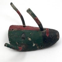 Early 20th Century Mexican Dance Mask with Long Nose and Horns