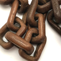 Beautiful Old Dark Wood Continuous Carved Whimsy Chain