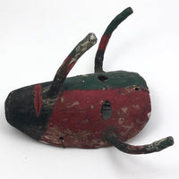 Early 20th Century Mexican Dance Mask with Long Nose and Horns