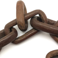 Beautiful Old Dark Wood Continuous Carved Whimsy Chain