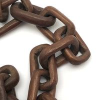 Beautiful Old Dark Wood Continuous Carved Whimsy Chain