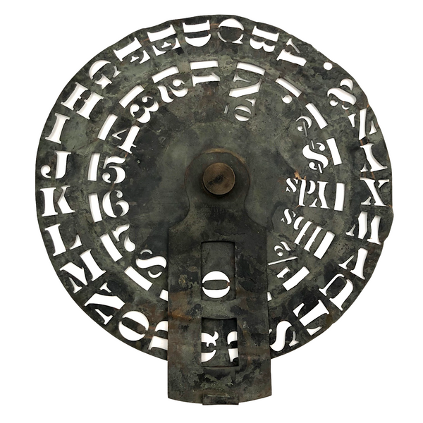 Unusual Brass Stencil Wheel with Gorgeous Patina, 1870s