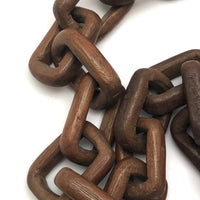 Beautiful Old Dark Wood Continuous Carved Whimsy Chain