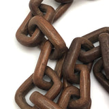 Beautiful Old Dark Wood Continuous Carved Whimsy Chain