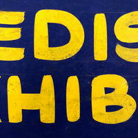 Hand-painted :"Swedish Exhibit" Cardboard Sign