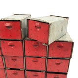 Fabulous Interlocking 18 Drawer Mid Century Industrial Cabinet, Presumed Dorman