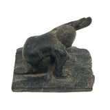 Wonderful Small Stone Carved Kneeling Figure with Raised Arm