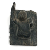 Wonderful Small Stone Carved Kneeling Figure with Raised Arm