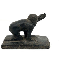 Wonderful Small Stone Carved Kneeling Figure with Raised Arm