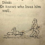 Handmade 1908 Children's Story Book with Sweet Drawings