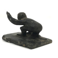 Wonderful Small Stone Carved Kneeling Figure with Raised Arm