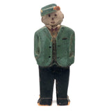 Charming Old Carved Man in Green Jacket with Bowtie
