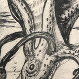 William Charles Palmer 1940 Pen and Ink "Cephalopoda" Drawing