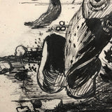 William Charles Palmer 1940 Pen and Ink "Cephalopoda" Drawing