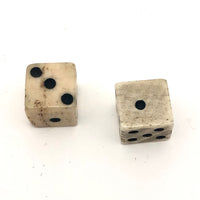 Pair of Antique Bone 1/2 Inch Cube Dice