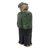 Charming Old Carved Man in Green Jacket with Bowtie