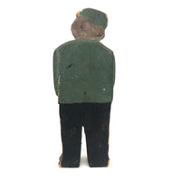 Charming Old Carved Man in Green Jacket with Bowtie