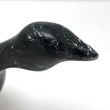 Inuit Black Soapstone Carved Goose, Herb Faucher, 1970s