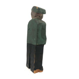 Charming Old Carved Man in Green Jacket with Bowtie
