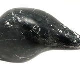 Inuit Black Soapstone Carved Goose, Herb Faucher, 1970s