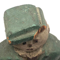 Charming Old Carved Man in Green Jacket with Bowtie
