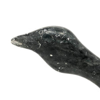 Inuit Black Soapstone Carved Goose, Herb Faucher, 1970s