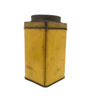 Beautiful Old Yellow Tin Canister