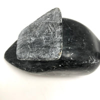 Inuit Black Soapstone Carved Goose, Herb Faucher, 1970s