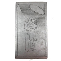WWII Trench Art Case with Embracing Couple Plus Beauties Inside