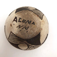 Small Acoma Pueblo New Mexico Dark Brown and White Pottery Bowl