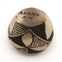 Small Acoma Pueblo New Mexico Dark Brown and White Pottery Bowl