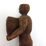 Carved Wooden Man Holding Barrel