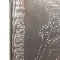 WWII Trench Art Case with Embracing Couple Plus Beauties Inside