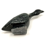 Inuit Black Soapstone Carved Goose, Herb Faucher, 1970s