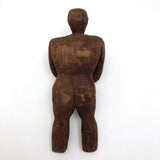 Carved Wooden Man Holding Barrel