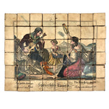 Early, Rare German Litho Six Sided Wooden Block Puzzle