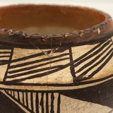 Small Acoma Pueblo New Mexico Dark Brown and White Pottery Bowl