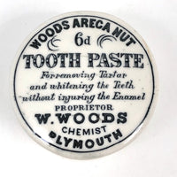 Woods Areca Nut Toothpaste Antique Ceramic Apothecary Jar