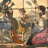Early, Rare German Litho Six Sided Wooden Block Puzzle