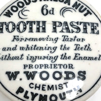 Woods Areca Nut Toothpaste Antique Ceramic Apothecary Jar