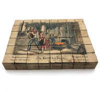 Early, Rare German Litho Six Sided Wooden Block Puzzle