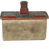 Knowles Pump Works- Wonderful Old Folk Art Block Building