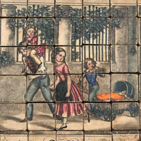 Early, Rare German Litho Six Sided Wooden Block Puzzle