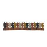 Fabulous Set of Old Carved Horse Game Pieces with Terrific Color